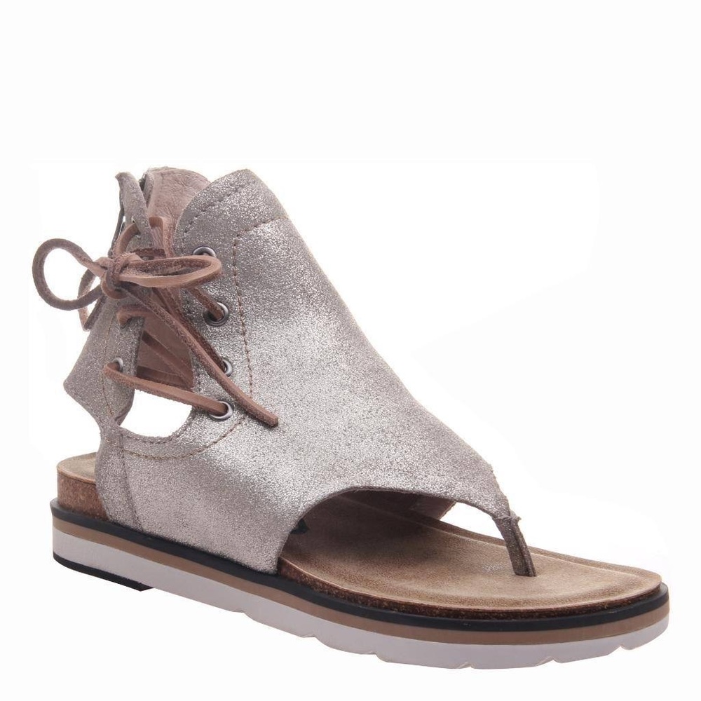 OTBT Locate lace up sandals leather upper neutral summer statement shoe size 8.5